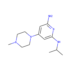CC(C)Nc1cc(N2CCN(C)CC2)cc(N)n1 ZINC000071341673