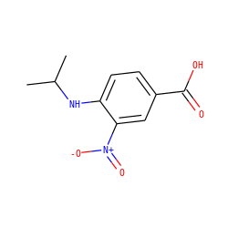 CC(C)Nc1ccc(C(=O)O)cc1[N+](=O)[O-] ZINC000013276572