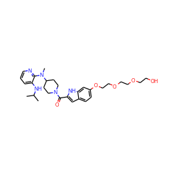 CC(C)Nc1cccnc1N(C)C1CCN(C(=O)c2cc3ccc(OCCOCCOCCO)cc3[nH]2)CC1 ZINC000013758733