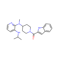 CC(C)Nc1cccnc1N(C)C1CCN(C(=O)c2cc3ccccc3[nH]2)CC1 ZINC000005962994