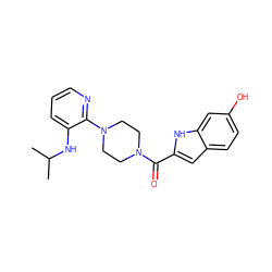 CC(C)Nc1cccnc1N1CCN(C(=O)c2cc3ccc(O)cc3[nH]2)CC1 ZINC000005963019