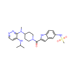 CC(C)Nc1ccnnc1N(C)C1CCN(C(=O)c2cc3cc(NS(C)(=O)=O)ccc3[nH]2)CC1 ZINC000013758788