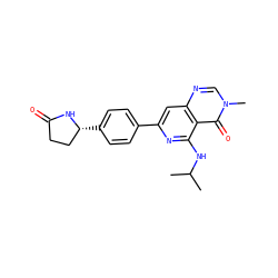 CC(C)Nc1nc(-c2ccc([C@@H]3CCC(=O)N3)cc2)cc2ncn(C)c(=O)c12 ZINC000115624864