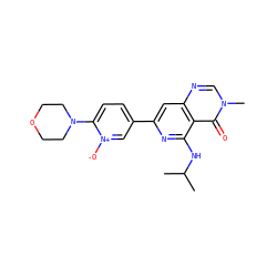 CC(C)Nc1nc(-c2ccc(N3CCOCC3)[n+]([O-])c2)cc2ncn(C)c(=O)c12 ZINC000115625682