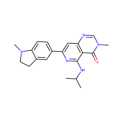 CC(C)Nc1nc(-c2ccc3c(c2)CCN3C)cc2ncn(C)c(=O)c12 ZINC000115622644
