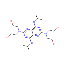 CC(C)Nc1nc(N(CCO)CCO)nc2c(NC(C)C)nc(N(CCO)CCO)nc12 ZINC000028710650