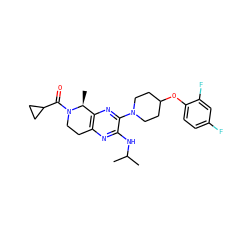 CC(C)Nc1nc2c(nc1N1CCC(Oc3ccc(F)cc3F)CC1)[C@H](C)N(C(=O)C1CC1)CC2 ZINC001772622934