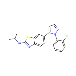 CC(C)Nc1nc2ccc(-c3ccnn3-c3ccccc3Cl)cc2s1 ZINC000029041785