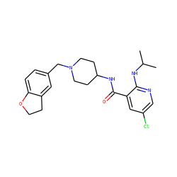 CC(C)Nc1ncc(Cl)cc1C(=O)NC1CCN(Cc2ccc3c(c2)CCO3)CC1 ZINC000028526601