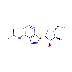 CC(C)Nc1ncnc2c1ncn2[C@@H]1O[C@H](CO)[C@@H](O)[C@H]1O ZINC000013782062