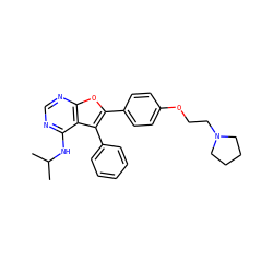 CC(C)Nc1ncnc2oc(-c3ccc(OCCN4CCCC4)cc3)c(-c3ccccc3)c12 ZINC000028879391