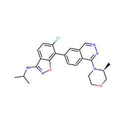 CC(C)Nc1noc2c(-c3ccc4c(N5CCOC[C@@H]5C)nncc4c3)c(Cl)ccc12 ZINC000040956441