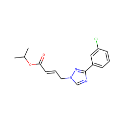 CC(C)OC(=O)/C=C/Cn1cnc(-c2cccc(Cl)c2)n1 ZINC000115889859