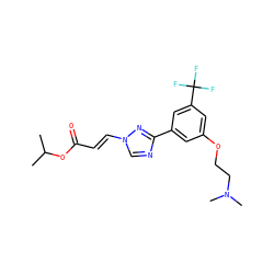 CC(C)OC(=O)/C=C/n1cnc(-c2cc(OCCN(C)C)cc(C(F)(F)F)c2)n1 ZINC000115886144