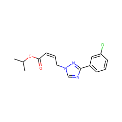 CC(C)OC(=O)/C=C\Cn1cnc(-c2cccc(Cl)c2)n1 ZINC000115889862