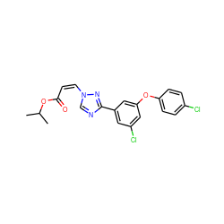 CC(C)OC(=O)/C=C\n1cnc(-c2cc(Cl)cc(Oc3ccc(Cl)cc3)c2)n1 ZINC000115885535