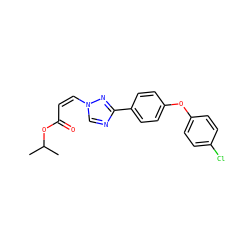CC(C)OC(=O)/C=C\n1cnc(-c2ccc(Oc3ccc(Cl)cc3)cc2)n1 ZINC000115891936