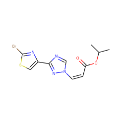 CC(C)OC(=O)/C=C\n1cnc(-c2csc(Br)n2)n1 ZINC000115892255