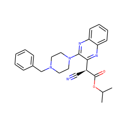 CC(C)OC(=O)[C@@H](C#N)c1nc2ccccc2nc1N1CCN(Cc2ccccc2)CC1 ZINC000057061434
