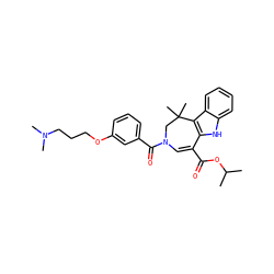 CC(C)OC(=O)C1=CN(C(=O)c2cccc(OCCCN(C)C)c2)CC(C)(C)c2c1[nH]c1ccccc21 ZINC000045367639