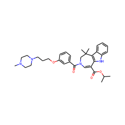 CC(C)OC(=O)C1=CN(C(=O)c2cccc(OCCCN3CCN(C)CC3)c2)CC(C)(C)c2c1[nH]c1ccccc21 ZINC000049767834