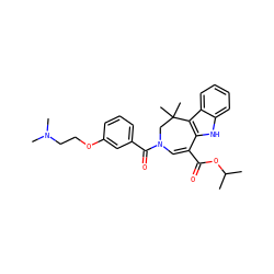 CC(C)OC(=O)C1=CN(C(=O)c2cccc(OCCN(C)C)c2)CC(C)(C)c2c1[nH]c1ccccc21 ZINC000045368417