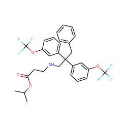 CC(C)OC(=O)CCNCC(Cc1ccccc1)(c1cccc(OC(F)(F)F)c1)c1cccc(OC(F)(F)F)c1 ZINC000224024473