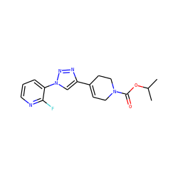 CC(C)OC(=O)N1CC=C(c2cn(-c3cccnc3F)nn2)CC1 ZINC000038223537