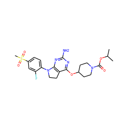 CC(C)OC(=O)N1CCC(Oc2nc(N)nc3c2CCN3c2ccc(S(C)(=O)=O)cc2F)CC1 ZINC000095572859