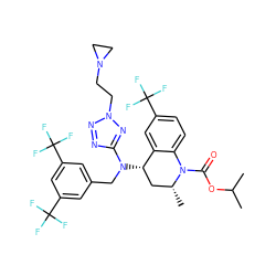 CC(C)OC(=O)N1c2ccc(C(F)(F)F)cc2[C@@H](N(Cc2cc(C(F)(F)F)cc(C(F)(F)F)c2)c2nnn(CCN3CC3)n2)C[C@H]1C ZINC000084758187