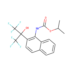 CC(C)OC(=O)Nc1c(C(O)(C(F)(F)F)C(F)(F)F)ccc2ccccc12 ZINC000013489803