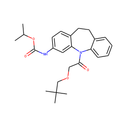 CC(C)OC(=O)Nc1ccc2c(c1)N(C(=O)COCC(C)(C)C)c1ccccc1CC2 ZINC000653708728