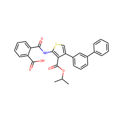 CC(C)OC(=O)c1c(-c2cccc(-c3ccccc3)c2)csc1NC(=O)c1ccccc1C(=O)O ZINC000045372579