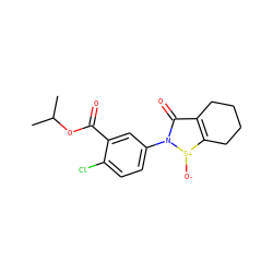 CC(C)OC(=O)c1cc(-n2c(=O)c3c([s+]2[O-])CCCC3)ccc1Cl ZINC000299847987