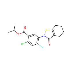 CC(C)OC(=O)c1cc(-n2sc3c(c2=O)CCCC3)c(F)cc1Cl ZINC000103182048
