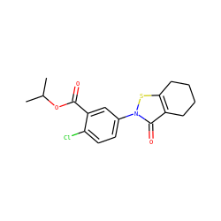CC(C)OC(=O)c1cc(-n2sc3c(c2=O)CCCC3)ccc1Cl ZINC000103182052
