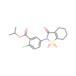 CC(C)OC(=O)c1cc(N2C(=O)C3=C(CCCC3)S2(=O)=O)ccc1Cl ZINC000103192646