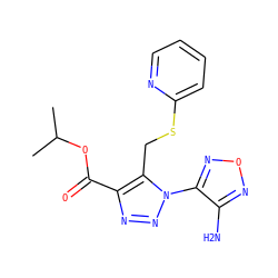 CC(C)OC(=O)c1nnn(-c2nonc2N)c1CSc1ccccn1 ZINC000037868526