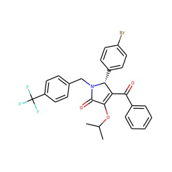 CC(C)OC1=C(C(=O)c2ccccc2)[C@@H](c2ccc(Br)cc2)N(Cc2ccc(C(F)(F)F)cc2)C1=O ZINC000169349422