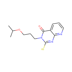 CC(C)OCCCn1c(S)nc2ncccc2c1=O ZINC000002959789