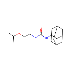CC(C)OCCNC(=O)NC12CC3CC(CC(C3)C1)C2 ZINC000072113530