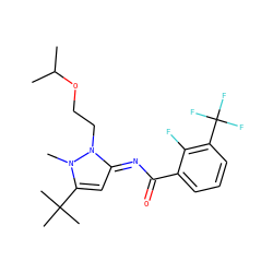CC(C)OCCn1/c(=N/C(=O)c2cccc(C(F)(F)F)c2F)cc(C(C)(C)C)n1C ZINC000029124429