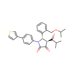 CC(C)OCc1ccccc1[C@@H]1[C@@H](C(=O)C(C)C)C(=O)C(=O)N1c1ccc(-c2ccsc2)cc1 ZINC000169696563