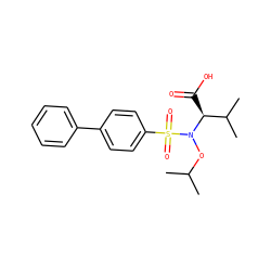 CC(C)ON([C@@H](C(=O)O)C(C)C)S(=O)(=O)c1ccc(-c2ccccc2)cc1 ZINC000045289527