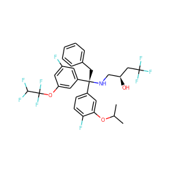 CC(C)Oc1cc([C@@](Cc2ccccc2)(NC[C@H](O)CC(F)(F)F)c2cc(F)cc(OC(F)(F)C(F)F)c2)ccc1F ZINC000114529422