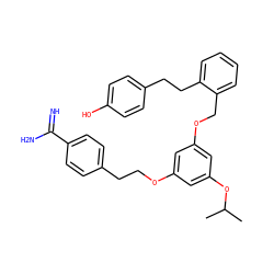 CC(C)Oc1cc(OCCc2ccc(C(=N)N)cc2)cc(OCc2ccccc2CCc2ccc(O)cc2)c1 ZINC000003973195