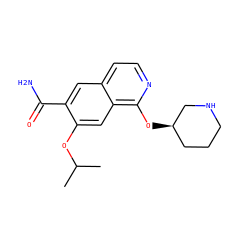 CC(C)Oc1cc2c(O[C@@H]3CCCNC3)nccc2cc1C(N)=O ZINC001772581100