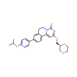 CC(C)Oc1ccc(-c2ccc3c(c2)CCn2c-3cc(OC[C@@H]3COCCO3)nc2=O)cn1 ZINC000142939164