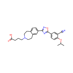 CC(C)Oc1ccc(-c2nc(-c3ccc4c(c3)CCN(CCCC(=O)O)CC4)no2)cc1C#N ZINC000043206418