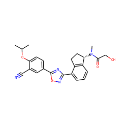 CC(C)Oc1ccc(-c2nc(-c3cccc4c3CC[C@@H]4N(C)C(=O)CO)no2)cc1C#N ZINC000202713261